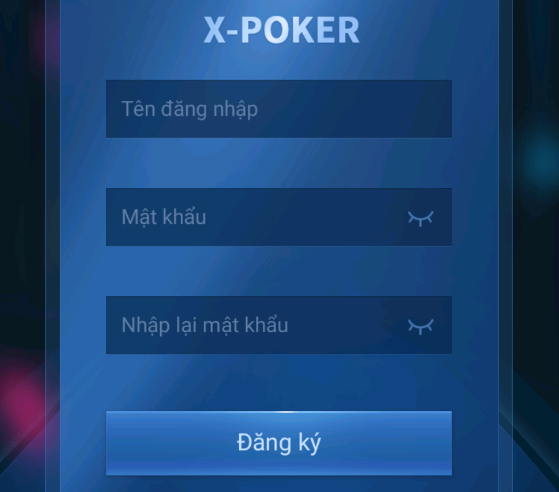 Isi informasi untuk mendaftar akun X-poker