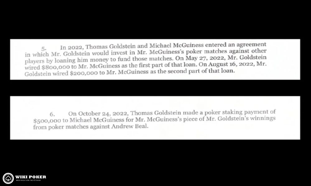 Thỏa thuận staking giữa Tom Goldstein và Michael McGuiness